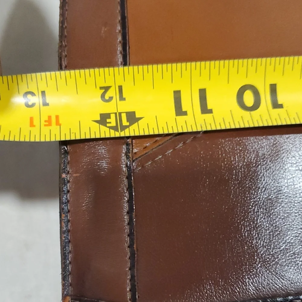 Vtg Burlington Elegant Leather Patchwork  Satchel Bag - Picture 12 of 17